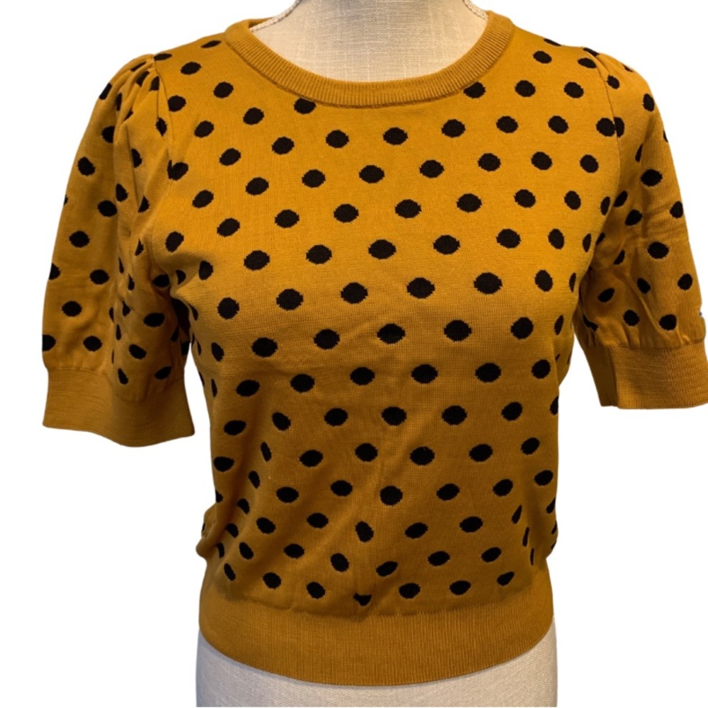 Gorgeous Mineral Gold/Black polka-dot sweater Blouse by Philosophy